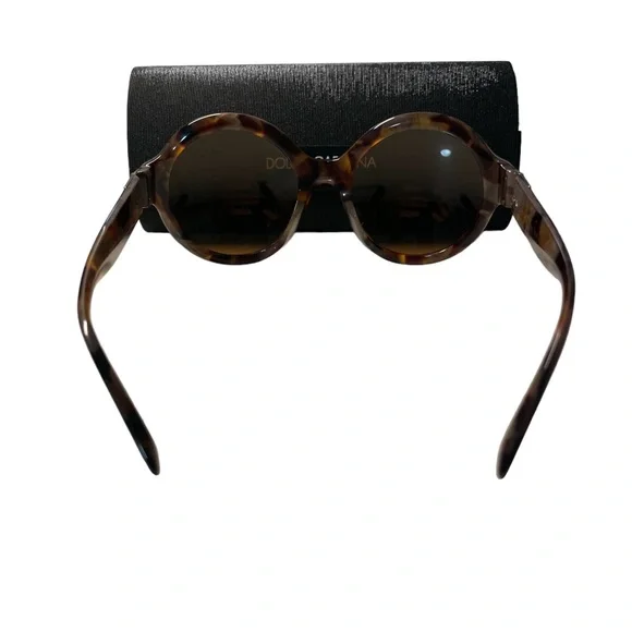 Dolce & Gabbana Round Tortoise Glasses with metallic brown  display picture 1